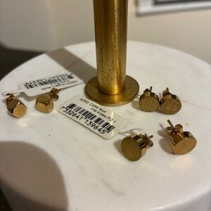 Edblad gold tone brass stud earrings